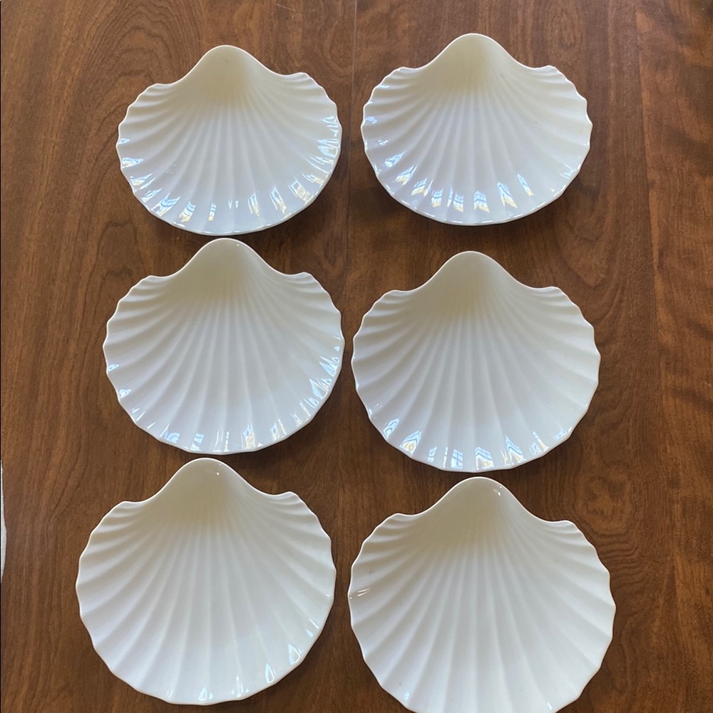 Otagiri White Shell-Shaped Dishes Set of 6